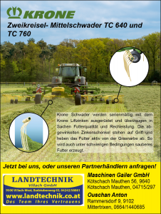 Krone Zweikreisel-Mittelschwader TC640 und TC760