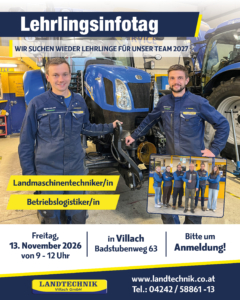Lehrlingsinfotag 2026 bei Landtechnik Villach Lehrlingsinfotag 2026 bei Landtechnik Villach