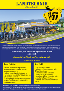 Verkaufsassistent Landtechnik Villach